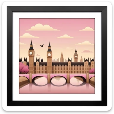 london in beige brown and pink tones sticker