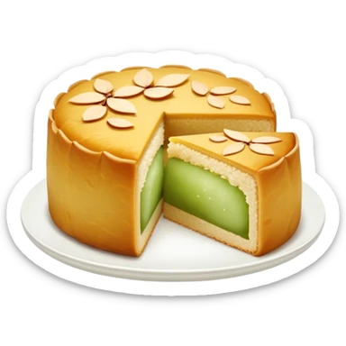 Wife cake (Lou Po Beng), Chinese pastry with winter melon and almond paste filling sticker