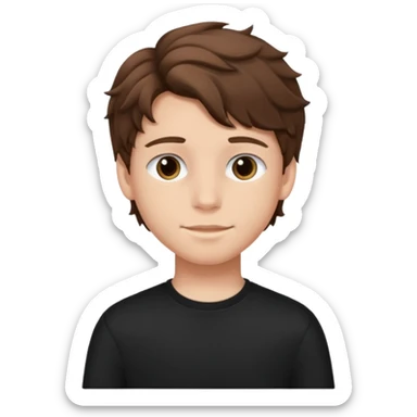 Menino de 15 anos de cabelo ondulado e roupa preta  sticker