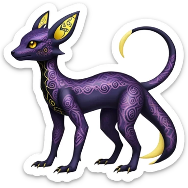 Pastel Gothic Salandit-Umbreon-Fakémon-hybrid-creature (full body)  sticker