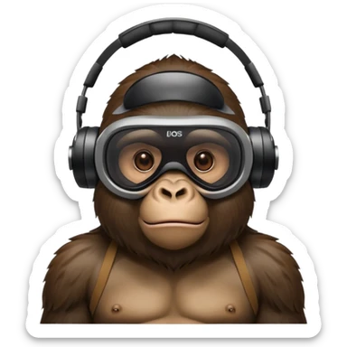 gorilla wearing a virtual reality headset sticker
