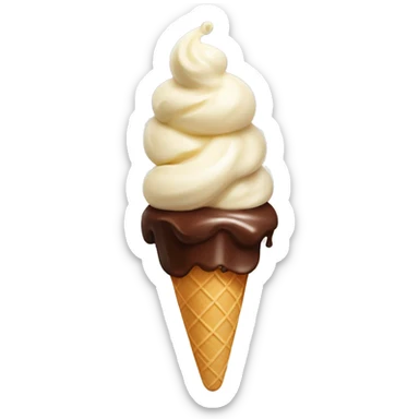 ice cream vanilla, chocolate and chocolate+vanilla swirl sticker