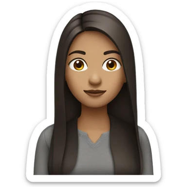 girl with layered straight dark brown hair  sticker