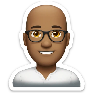 Man with receding hair line brown hair and brown eyes andglasses  sticker