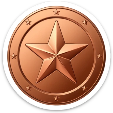 A shiny, metallic coin in Copper's signature brand color. In the center, you could have a simple star, a checkmark, or a "W" for "Win." sticker