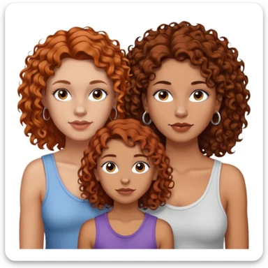Create a family. A young hot mom. She is an alt girly with dark curly hair, an eyebrow piercing, and a nose ring. Her two teenage kids are gay girlies. One has shoulder length auburn hair and has an eyebrow ring. The other has short bleached curly hair, bleached eyebrows and a lip ring  sticker