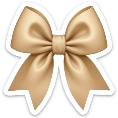 classic beige bow with smooth curves sticker