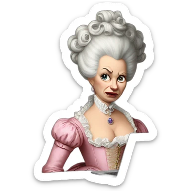 marie antoinette with a macbook looking angry sticker