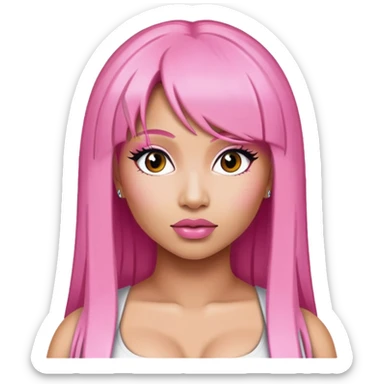 Nicki Minaj with pink hair sticker