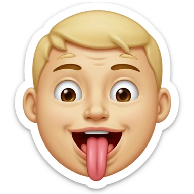 Sticking out tongue while scrunching nose in a happily joking way sticker