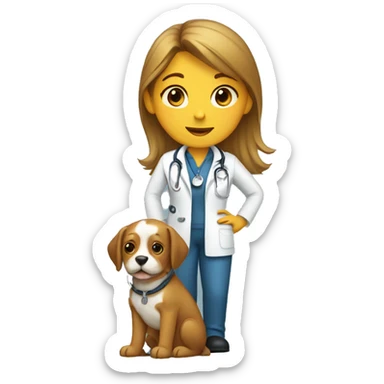 veterinarian girl with a dog sticker