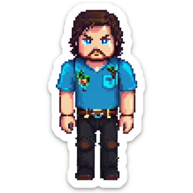 Jack Black as a Minecraft character sticker