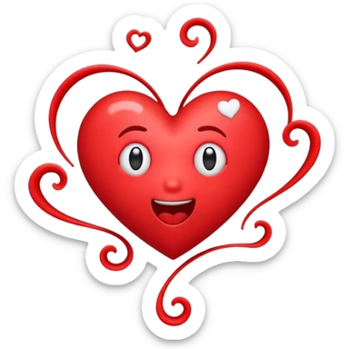 A heart emoji with a playful, dizzy expression, swaying slightly as if it’s tipsy, with small swirls or stars around it to symbolize dizziness or drunkenness sticker