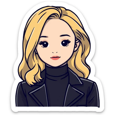 Sabrina Carpenter blonde pop star in a stylish outfit sticker