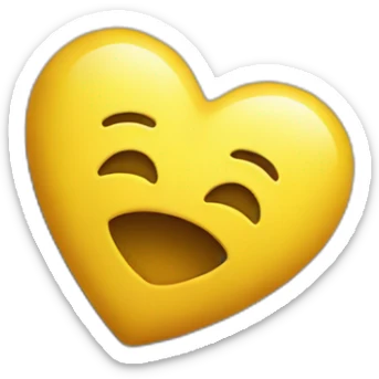 A yellow heart that letter "E" within sticker