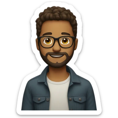 boy with spects and beard sticker