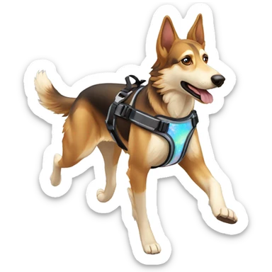  saluki German shepherd husky and holographic harness running sticker