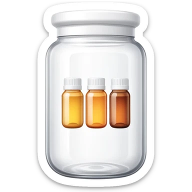 emoji of beauty tubes and jar with brand labels, minimalistic design sticker