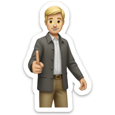 white person with a pointer  sticker