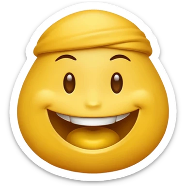 Emoji mordiéndose el dedo sonriendo de forma coqueta sticker