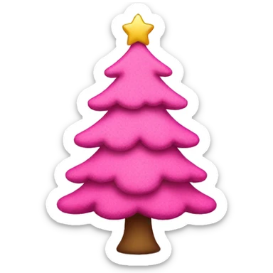Pink Christmas tree sticker