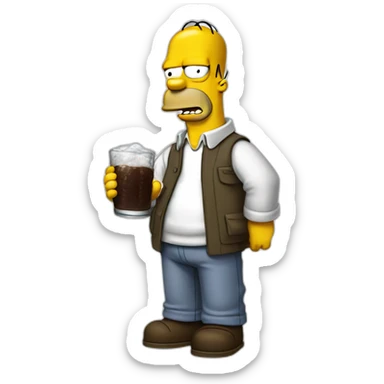 Homer Simpson buvant un coca sticker