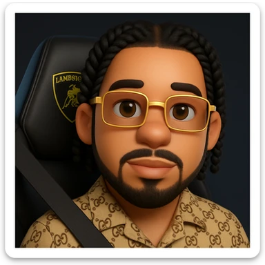 Transform this person into a realistic and faithful 3D emoji style, keeping the glasses, hairstyle, and clothing style as shown in the photo. sticker