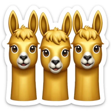 golden three headed llama emoji sticker