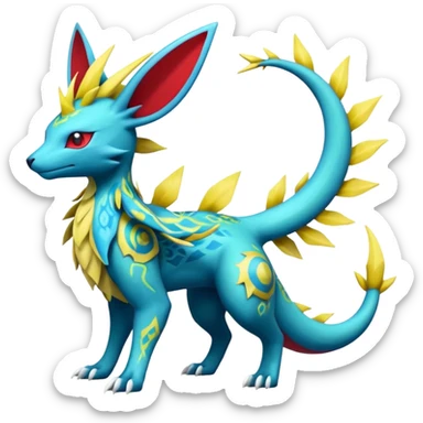 Salamence-Cresselia-Zygarde-Electrike-Jolteon-Fakémon-fusion, full body sticker