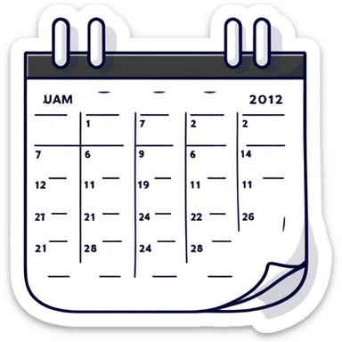 colorful sticker-style icon logo for an open source self-hosted calendar app, inspired by Fantastical, with a calendar page and subtle open source symbol sticker