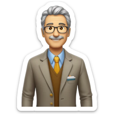 Professor Gustavo careca de 48 anos dando aula de quimica mas despojado sticker