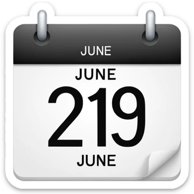 A calendar with the date June 29th on it sticker