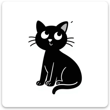 simple cat drawing sticker