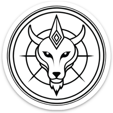 Eliphas Levi sigil, simplified, bold lines sticker