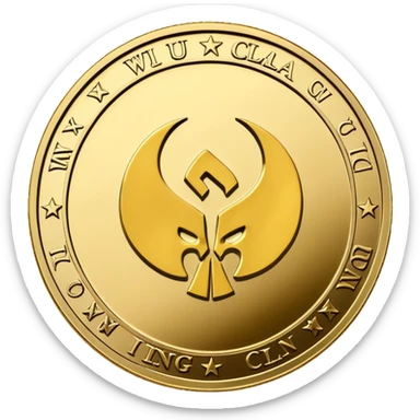 Wu-Tang Clan logo on a gold coin sticker