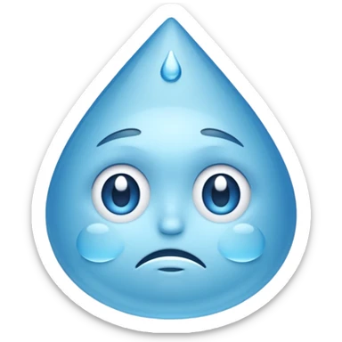 gota de agua con cara triste sticker