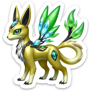  Exotic Meloetta-Zygarde-Renamon-Protogen-Palkia-hybrid-fusion-Fakémon-creature, full body sticker
