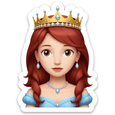 dark red haired princess sticker