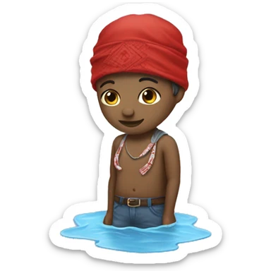 Puddle with red bandana  sticker