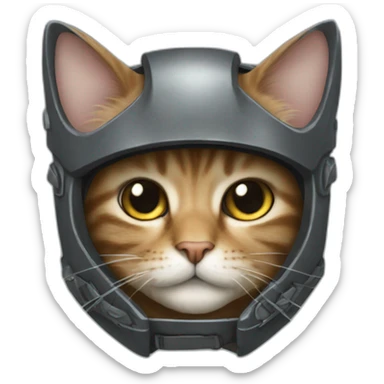 A cat in iron maider clothing sticker
