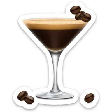 Classic Espresso martini with coffee beans as garnish sticker