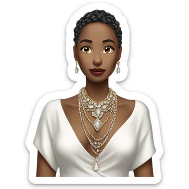 Hyper Realistic beautiful lady wearing expensive jewelry sticker