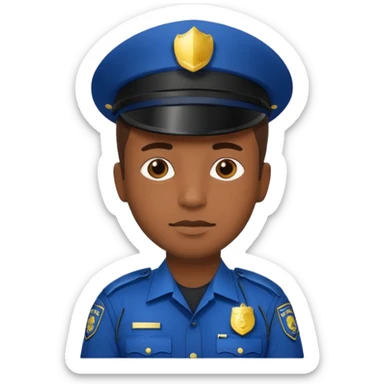 police officer man with brown skin, wearing uniform sticker