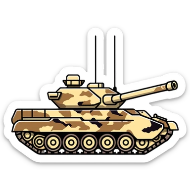 Indian Army T-90 tank with desert camouflage pattern sticker