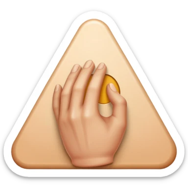 Should be like a simple hand emoji where the hands form an equilateral triangle with the two thumbs forming the top side and then the remaining four fingers on each hands meet at the middle going down. sticker