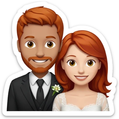 Married couple husband is a redhead and the wife has dark hair sticker