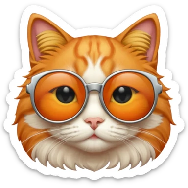 Cat with sunglasses and fish eyes  sticker