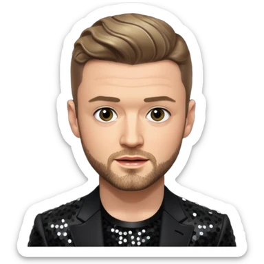 Justin Timberlake from 'N Sync with dark blonde hair, black sequin outfit sticker