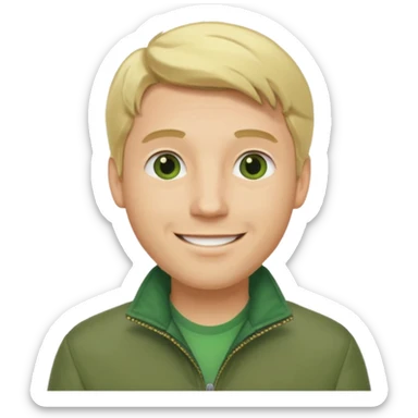 james silent hill a man with blonde hair and green jacket sticker