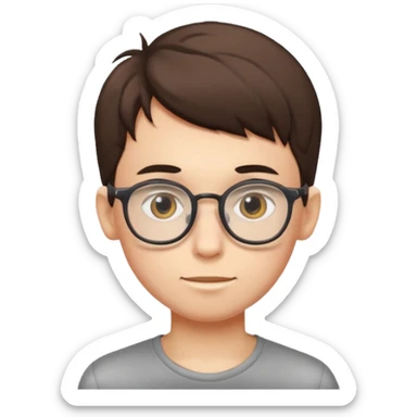 skinny boy with glasses sticker